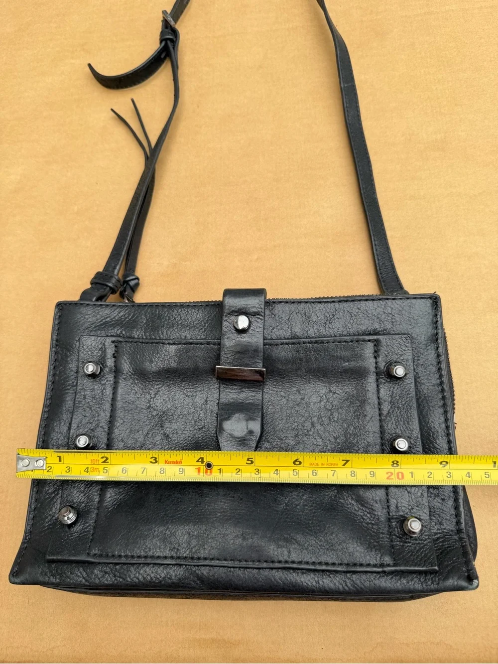Botkier New York Black Leather Crossbody Bag Studded Y2K